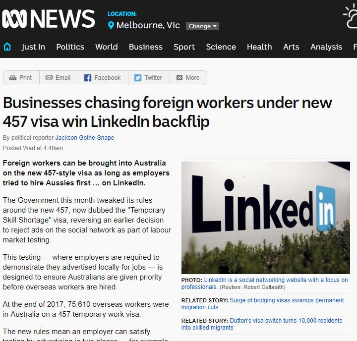 澳洲放宽482签证要求限制:雇主只需做6个月广