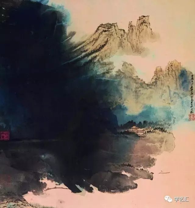 张大千泼墨泼彩画