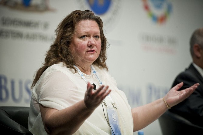 矿业在十大亿万富翁中占有很高的比例,吉娜·莱因哈特(gina rinehart)