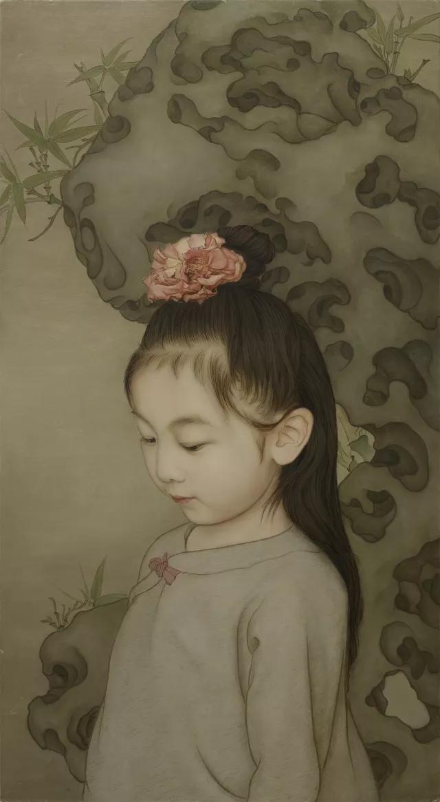 【青年画家万里】将两个女儿带进画面,尽显东方气质,父爱爆棚