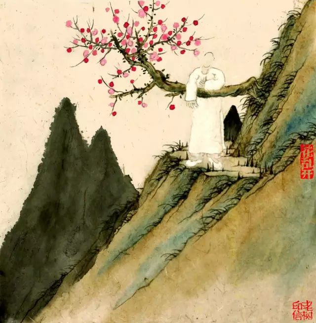 老树画画:人间三月春风来,有花正向心头开