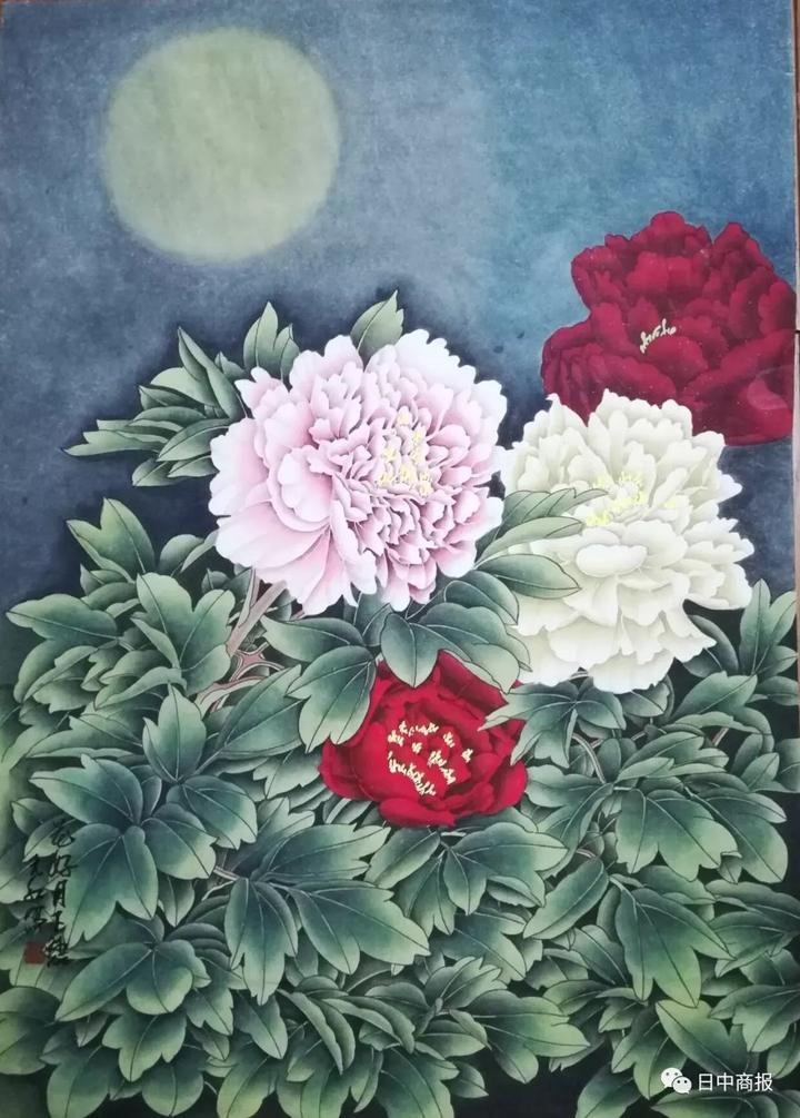 旅日女画家刘元红笔下的牡丹,在东京美术国际展上华贵绽放