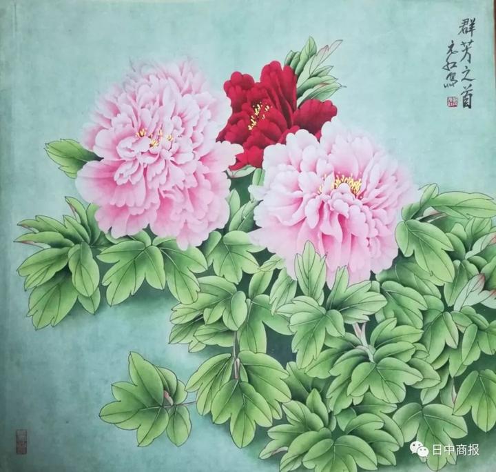 旅日女画家刘元红笔下的牡丹,在东京美术国际展上华贵绽放