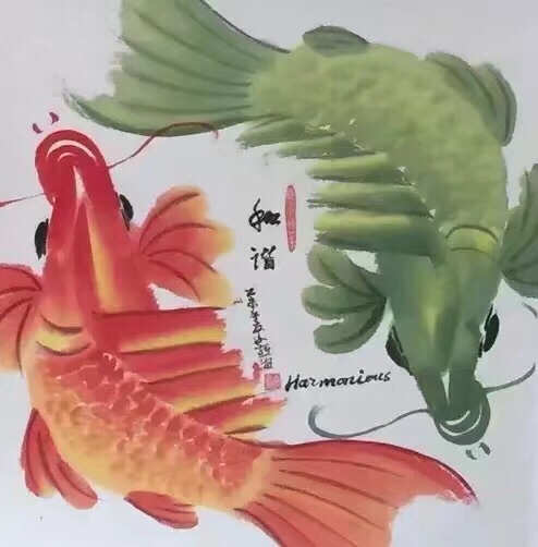 画家杨大伟春晚太极鱼图片