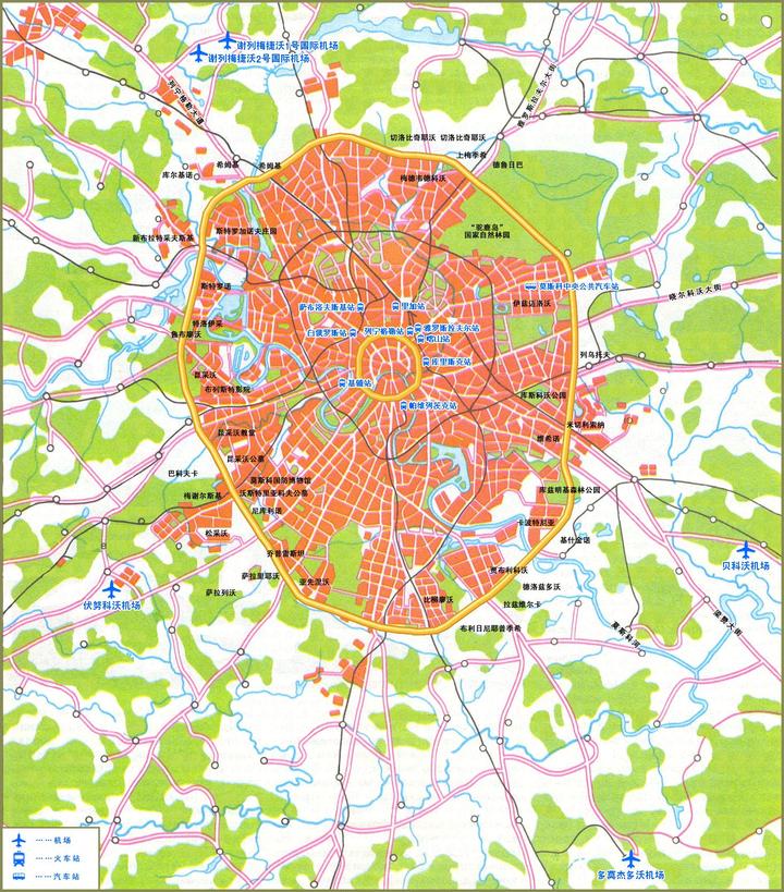 莫斯科交通枢纽图 - 华人头条