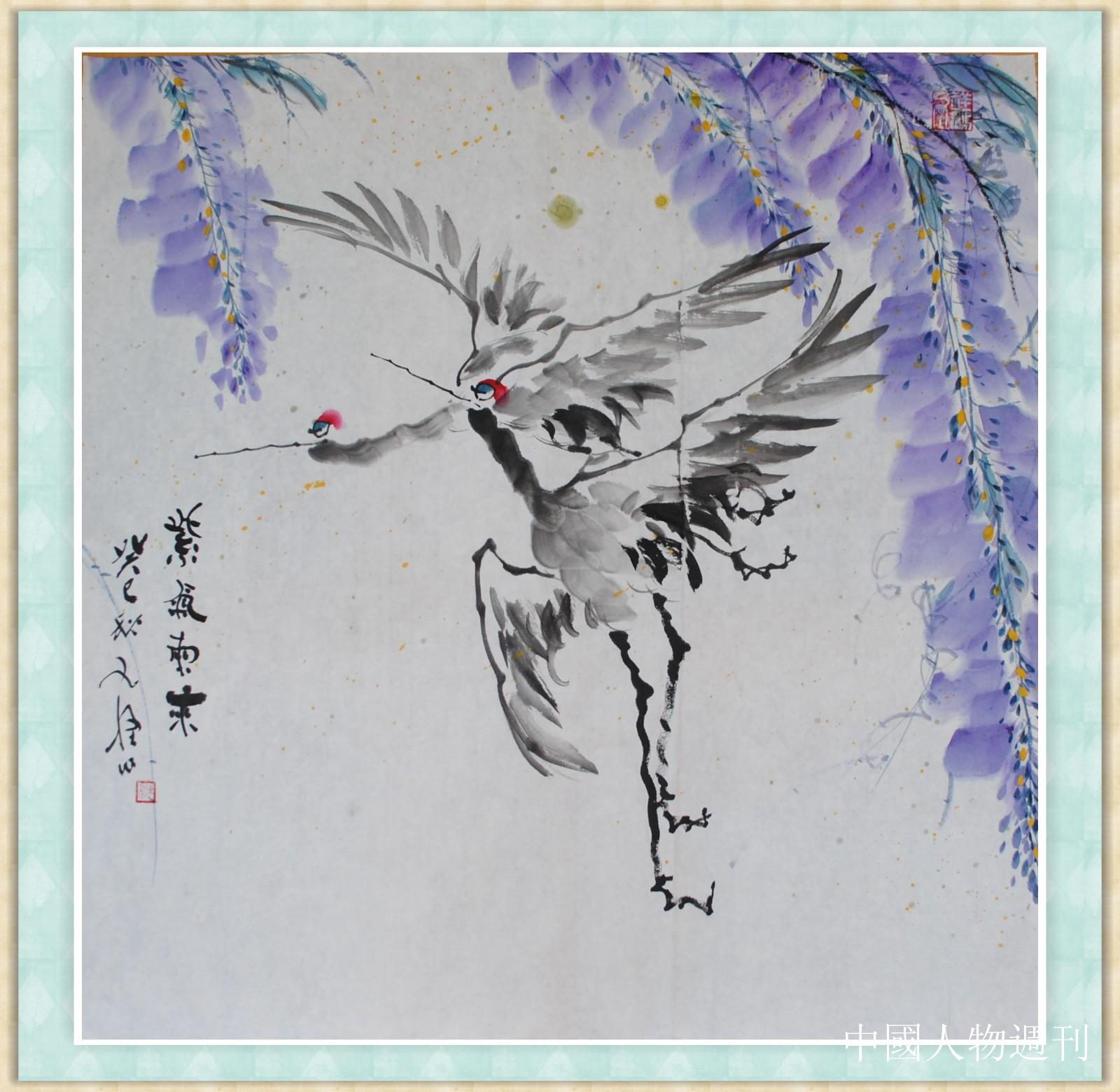 慈善|华人首富李嘉诚以六百万拍得中国鹤王陈九怪仙鹤作品《神君图》