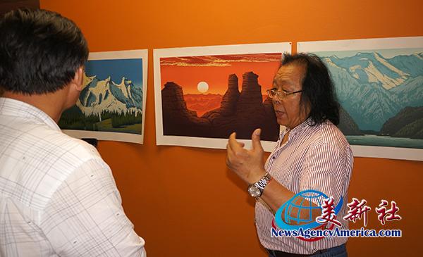 美中杰出书画艺术家交流座谈会於美国中华艺术宫举行