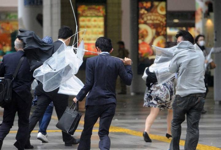 最大风力17级的台风 导致日本百万人撤离 不管你多大多重的车,那风都