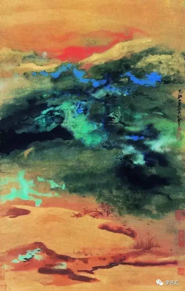 张大千泼墨泼彩画