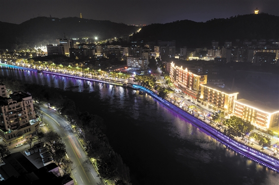 春节前启用的高新区(江海区)城央绿廊让整个区域城市面貌焕然一新